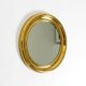 Beautiful, heavy, round Italian brass mirror from the 1960s