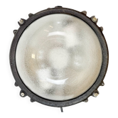 Black Industrial Cast Iron Wall or Ceiling Light from Elektrosvit, 1960s