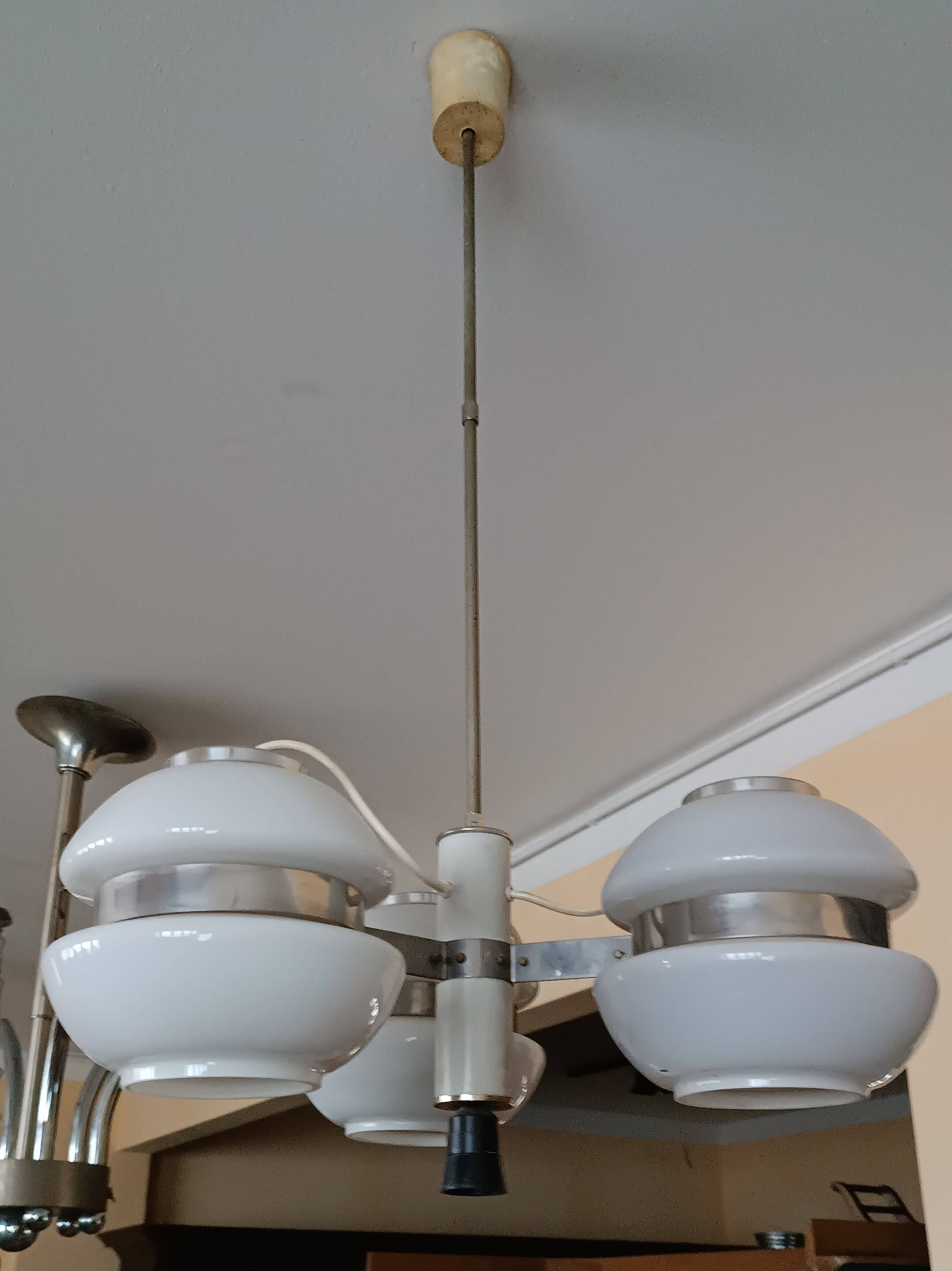 Lustre 4 lumières Gino Sarfatti pour Arteluce, vintage années 60