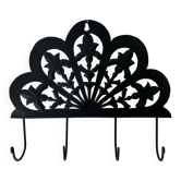 Wrought iron fan-shaped coat hook