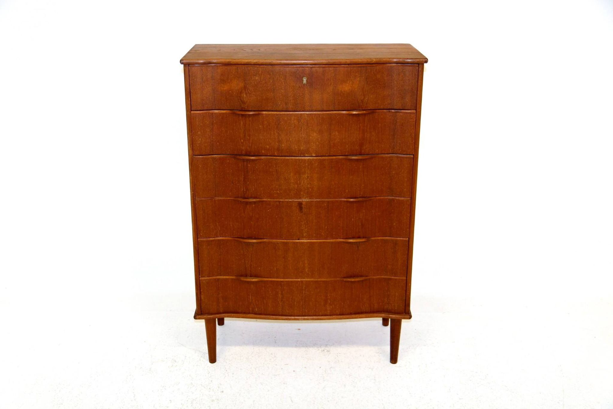 Commode "tallboy" en teck, Danemark, 1950