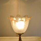 Brass tulip globe lamp