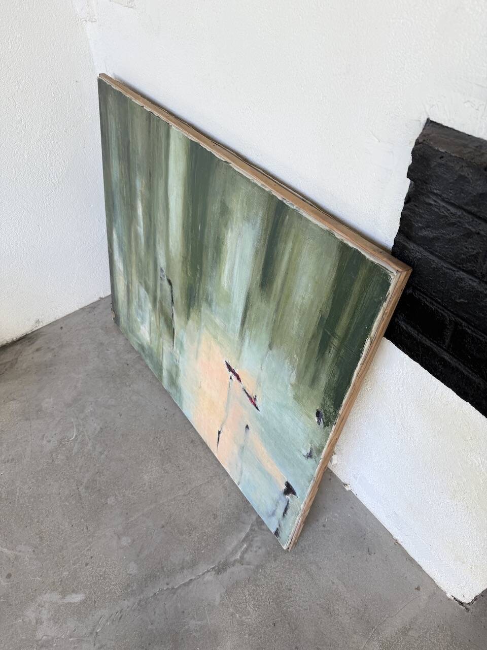 Toile abstraite nymphéas signée JP Perron, XXème