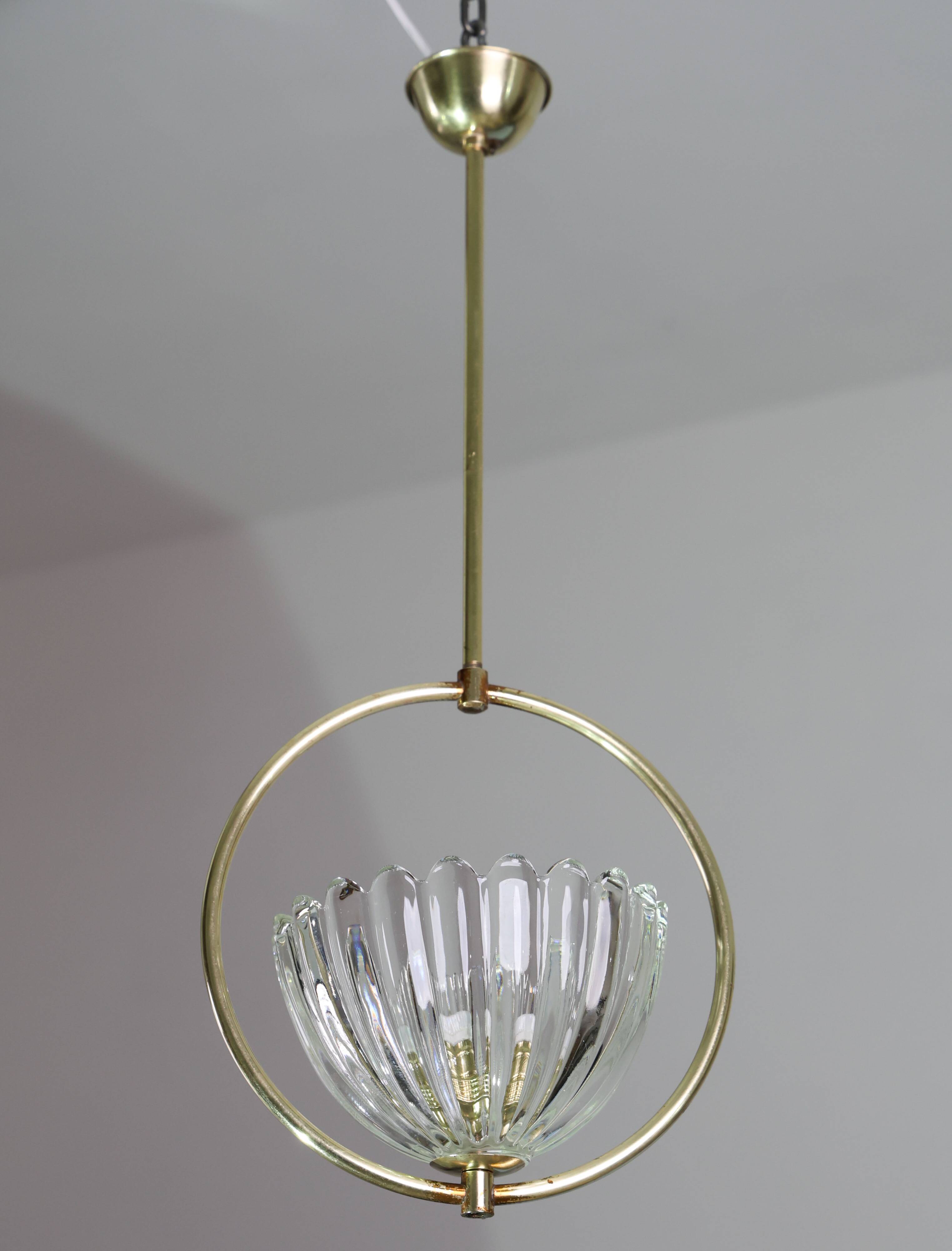Art Decò Barovier e Toso Pendant Light, 1950