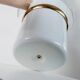 Vintage Murano glass table lamp – white, gold metal base, frosted glass shade – Italy 1980s
