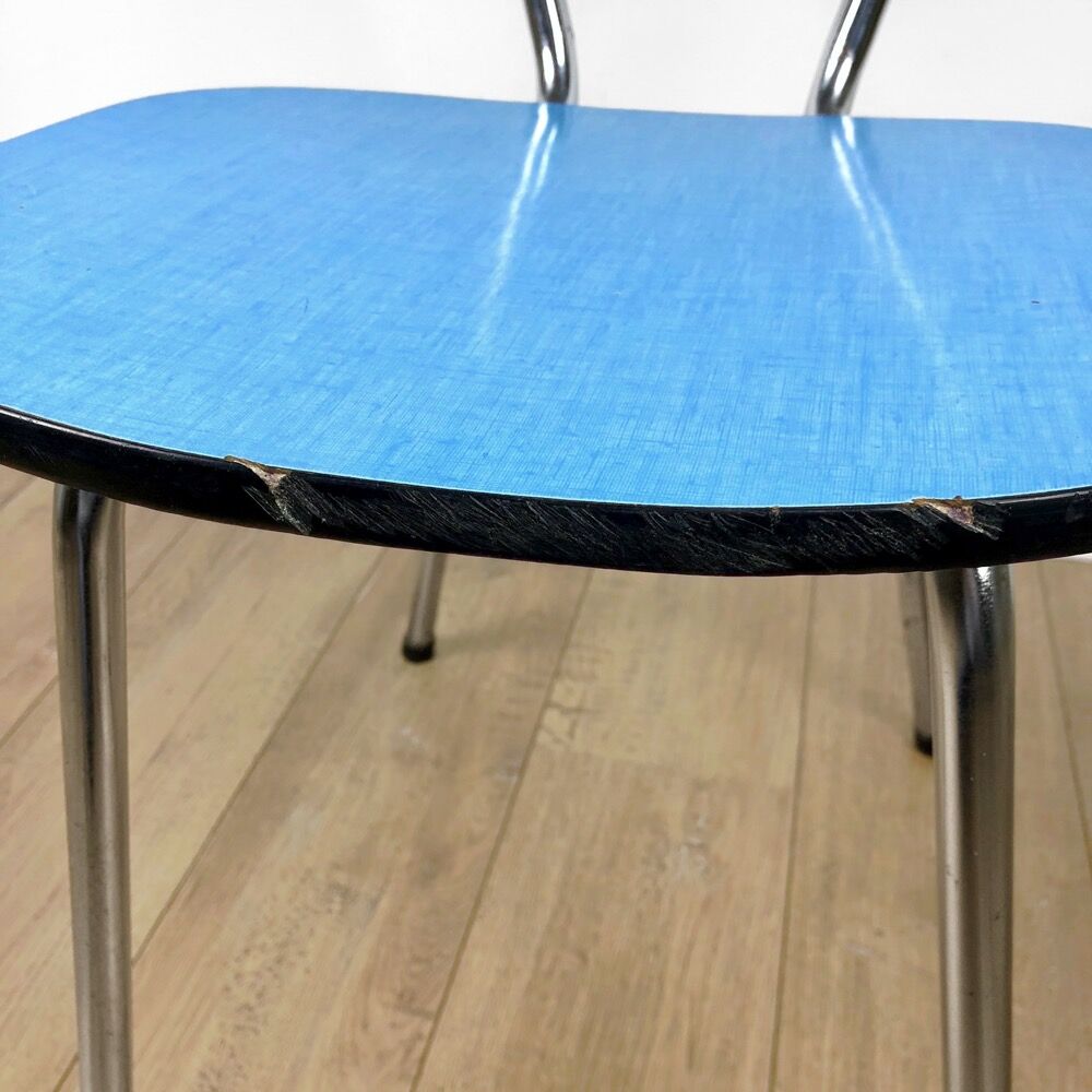 Duo de chaises en formica bleu ciel