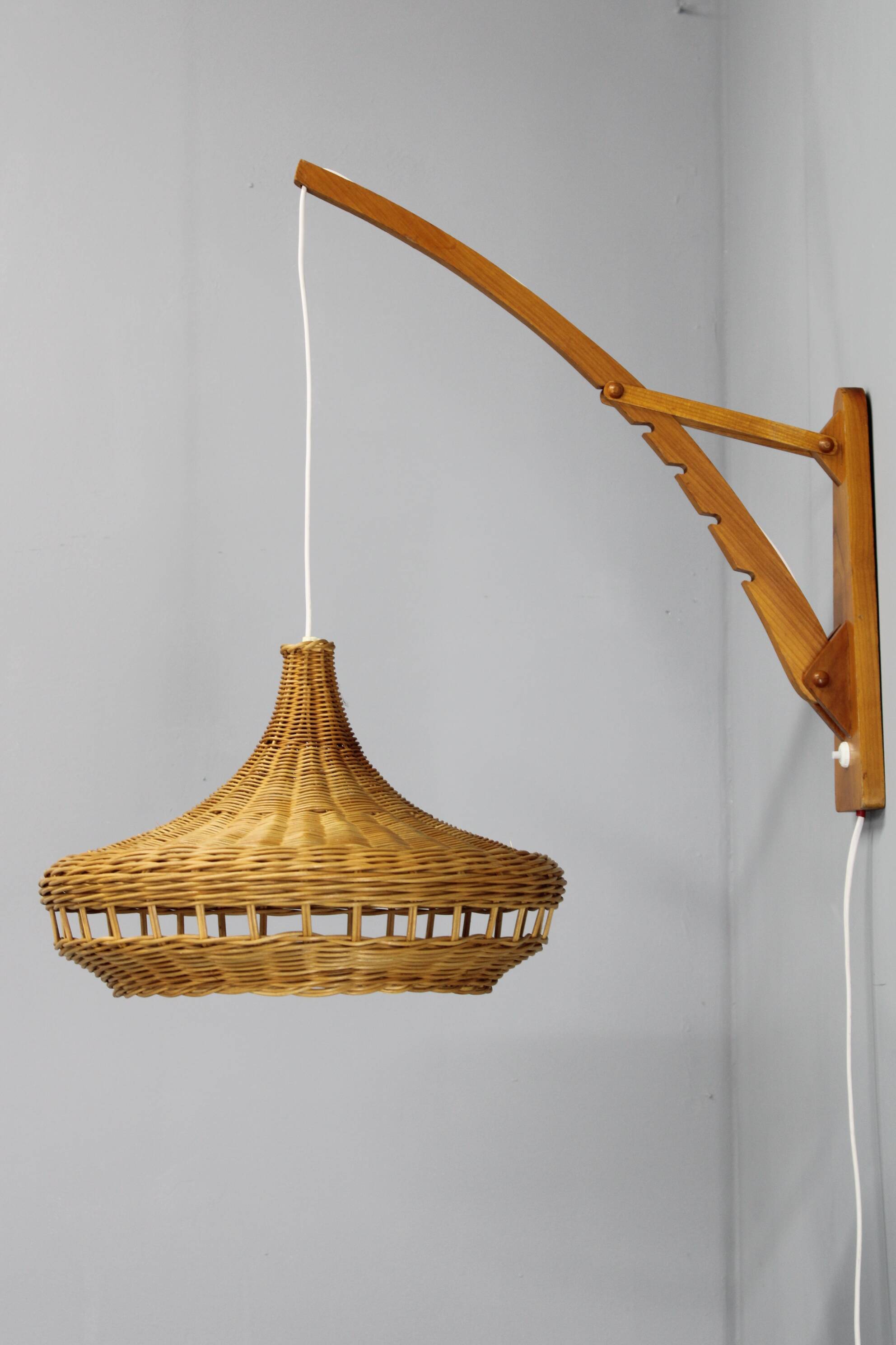 1960s Wall Wooden Lamp by Pokrok Zilina, Czechoslovakia