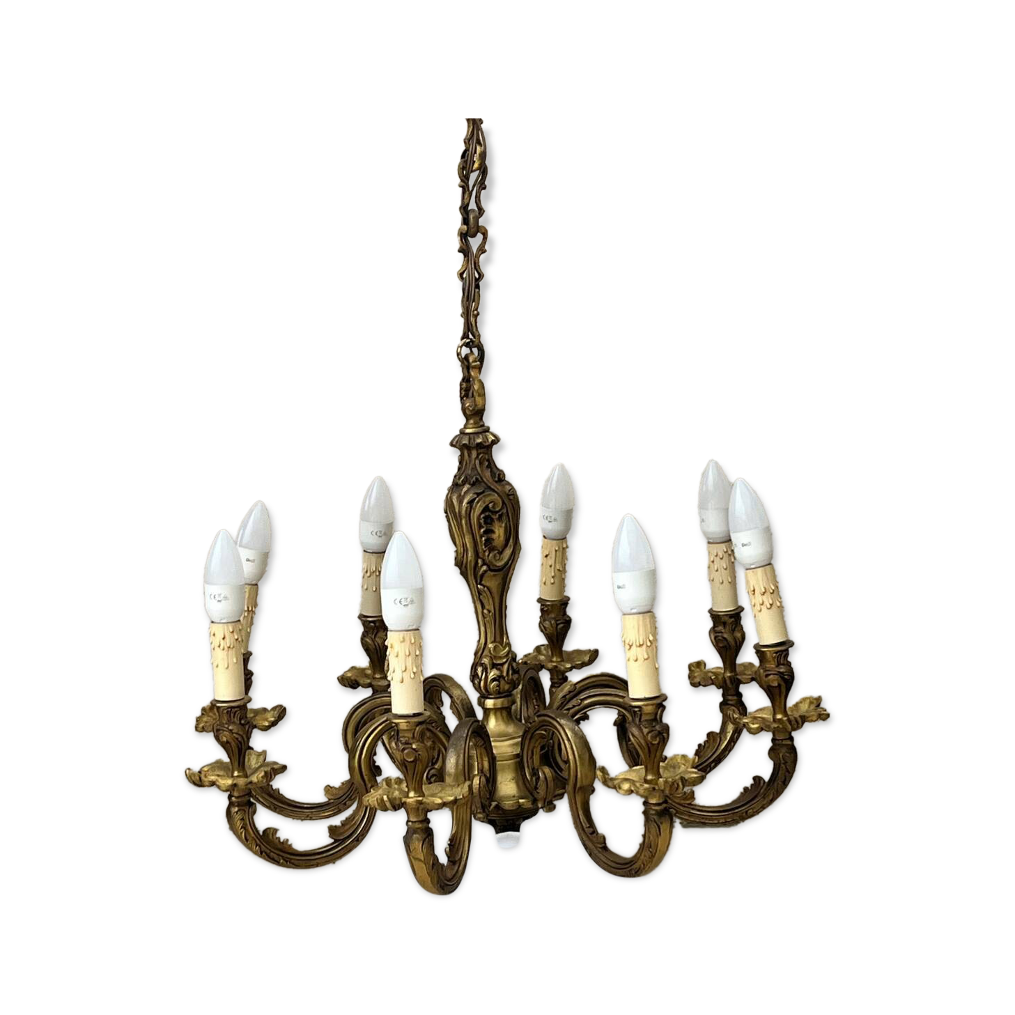 Vintage bronze louis xv style chandelier – 8 lights