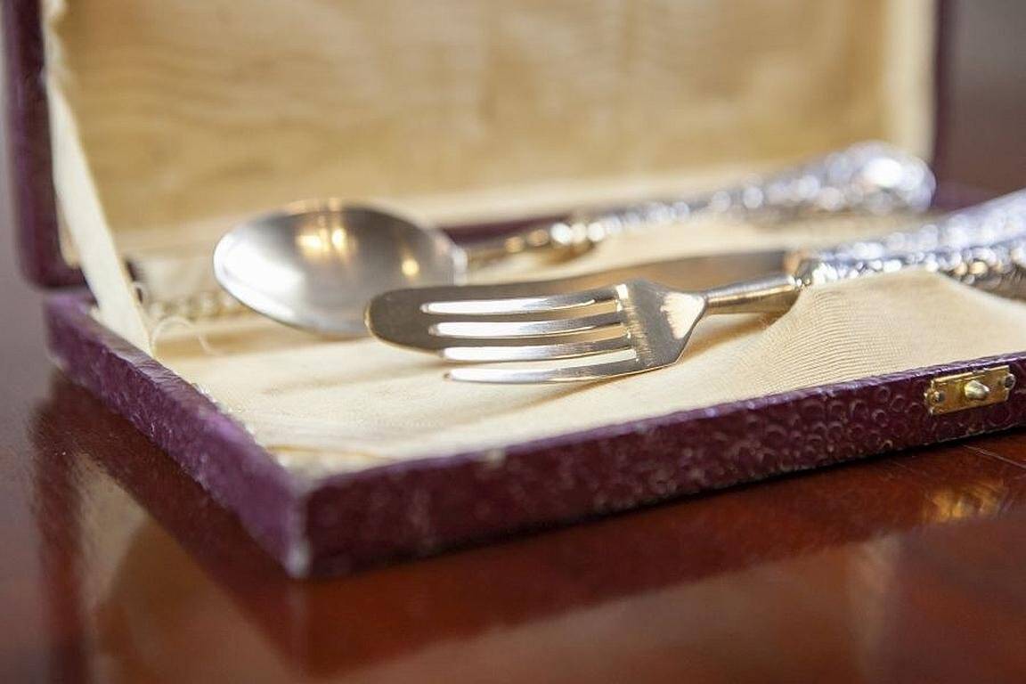 800 Silver Standard Silverware Set, 1930s, Set of 3