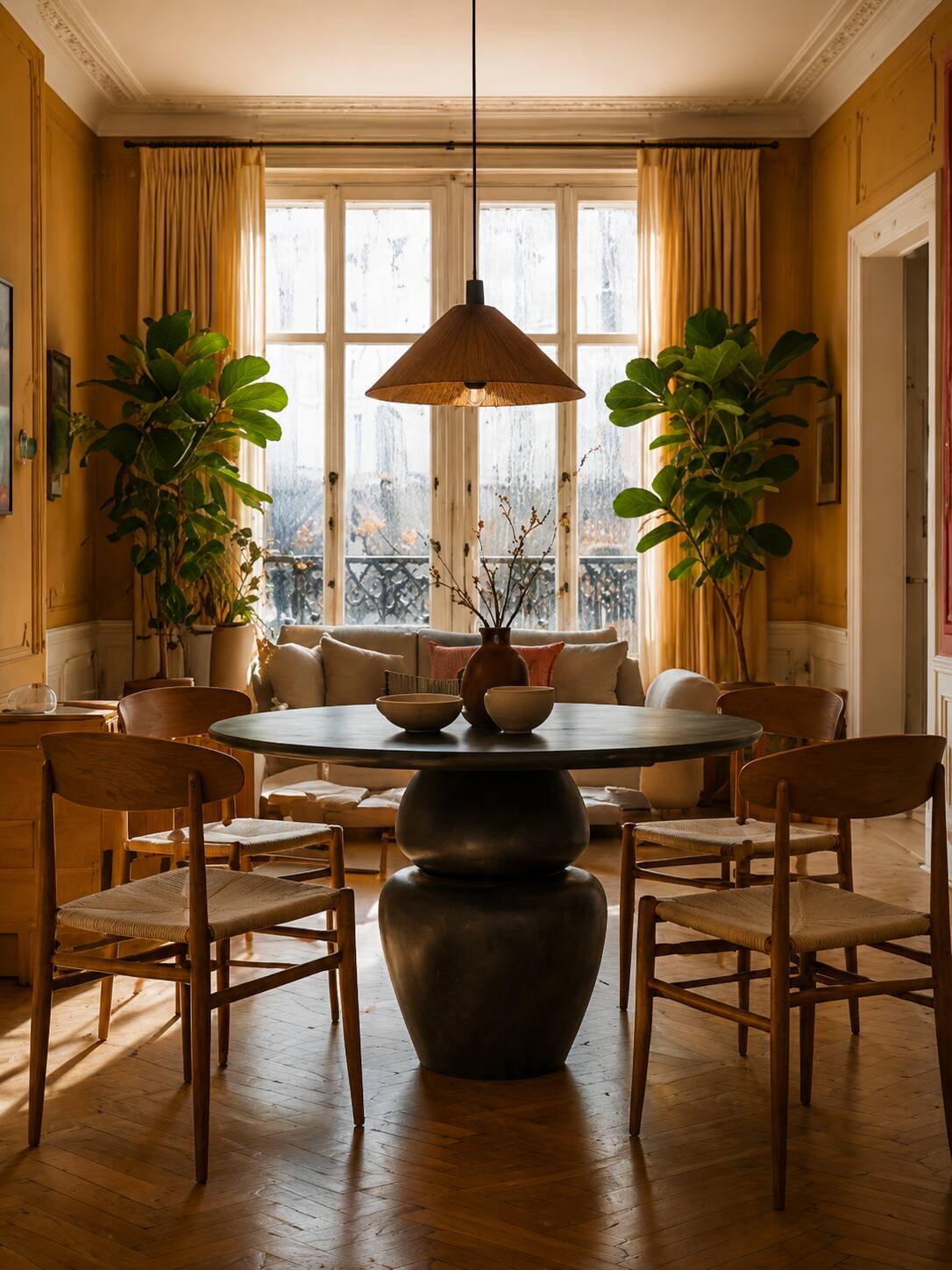 Carved dining table