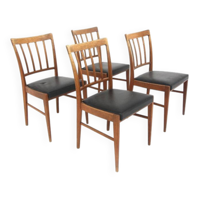 4 chaises scandinaves en teck, Suède, 1960