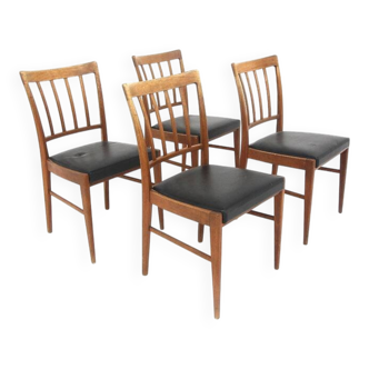 Set of 4 Scandinavian teak chairs, Sweden, 1960.