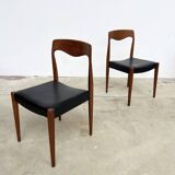 Scandinavian teak and leatherette chair