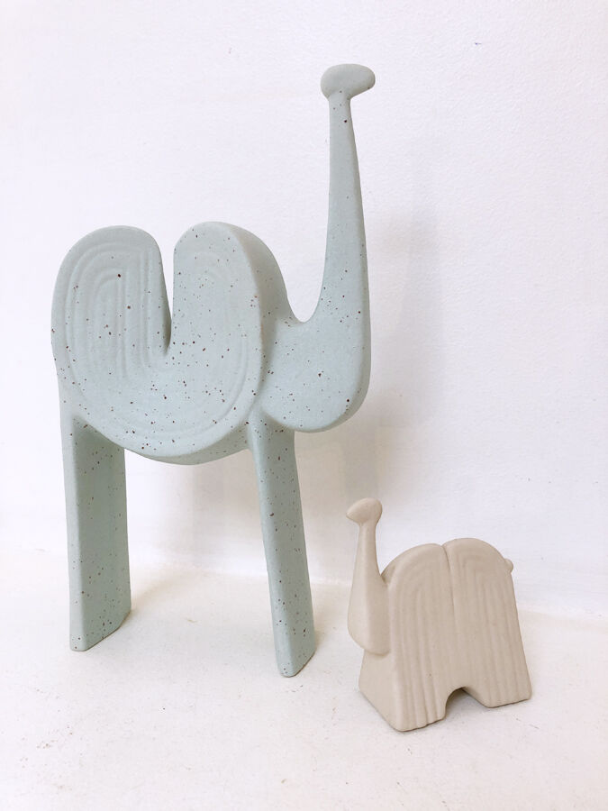 Italian ceramic camel duo, 1970