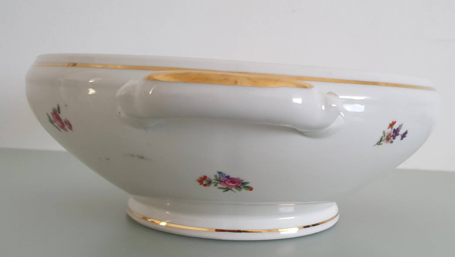 Limoges enamelled porcelain soup tureen
