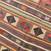 Tapis kilim vintage en laine, motifs géométriques et tons pastel,146x224 Cm