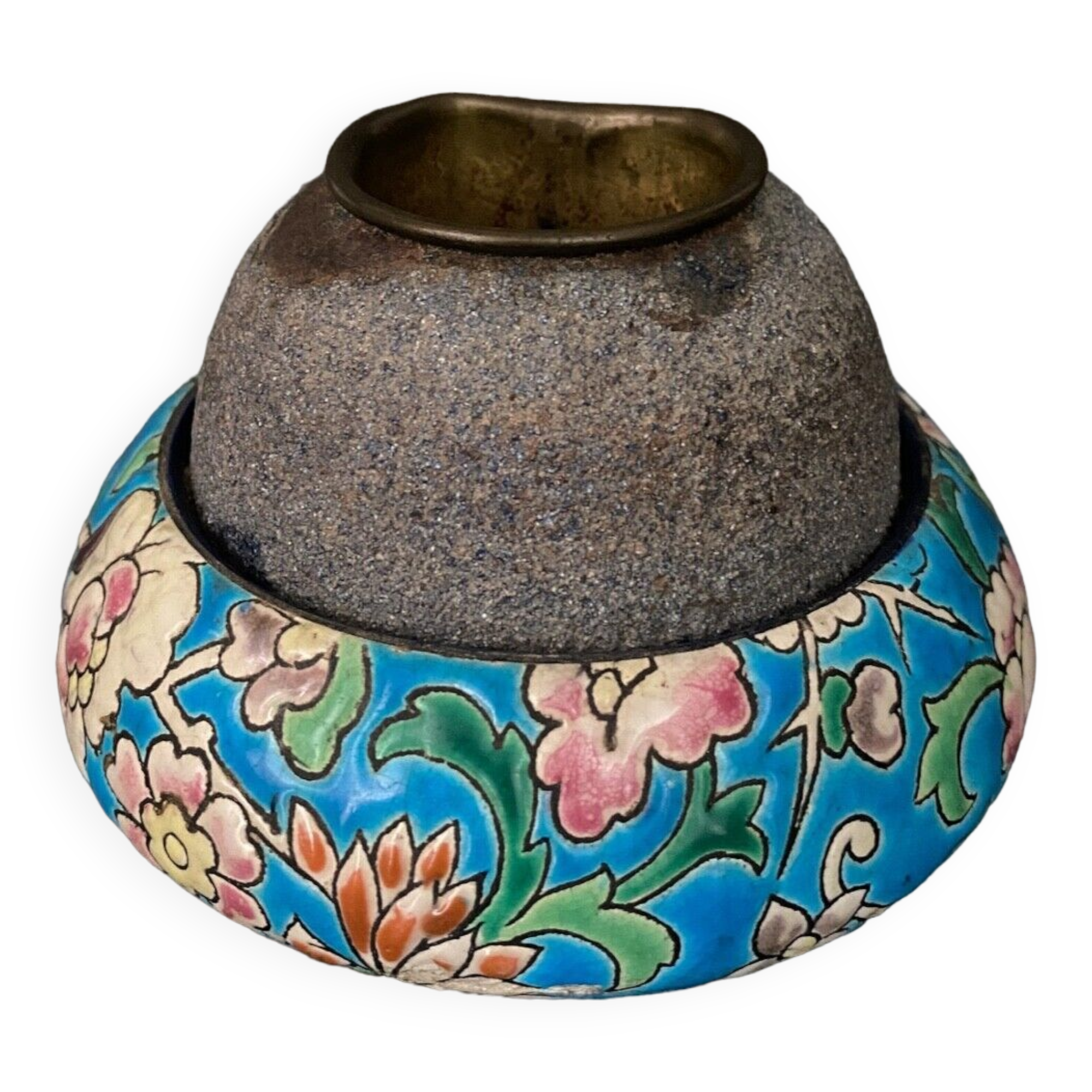 Pyrogen in Longwy XXth enamels with scraper