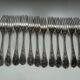 Lot 12 old silver metal forks Christofle Marly model floral decoration