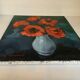Large painting of a bouquet of flowers, oil on canvas, signed.