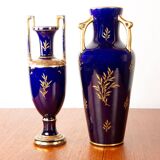 Neo-Classical style porcelain vase, cobal blue, Pinon-Heuzé 1930.