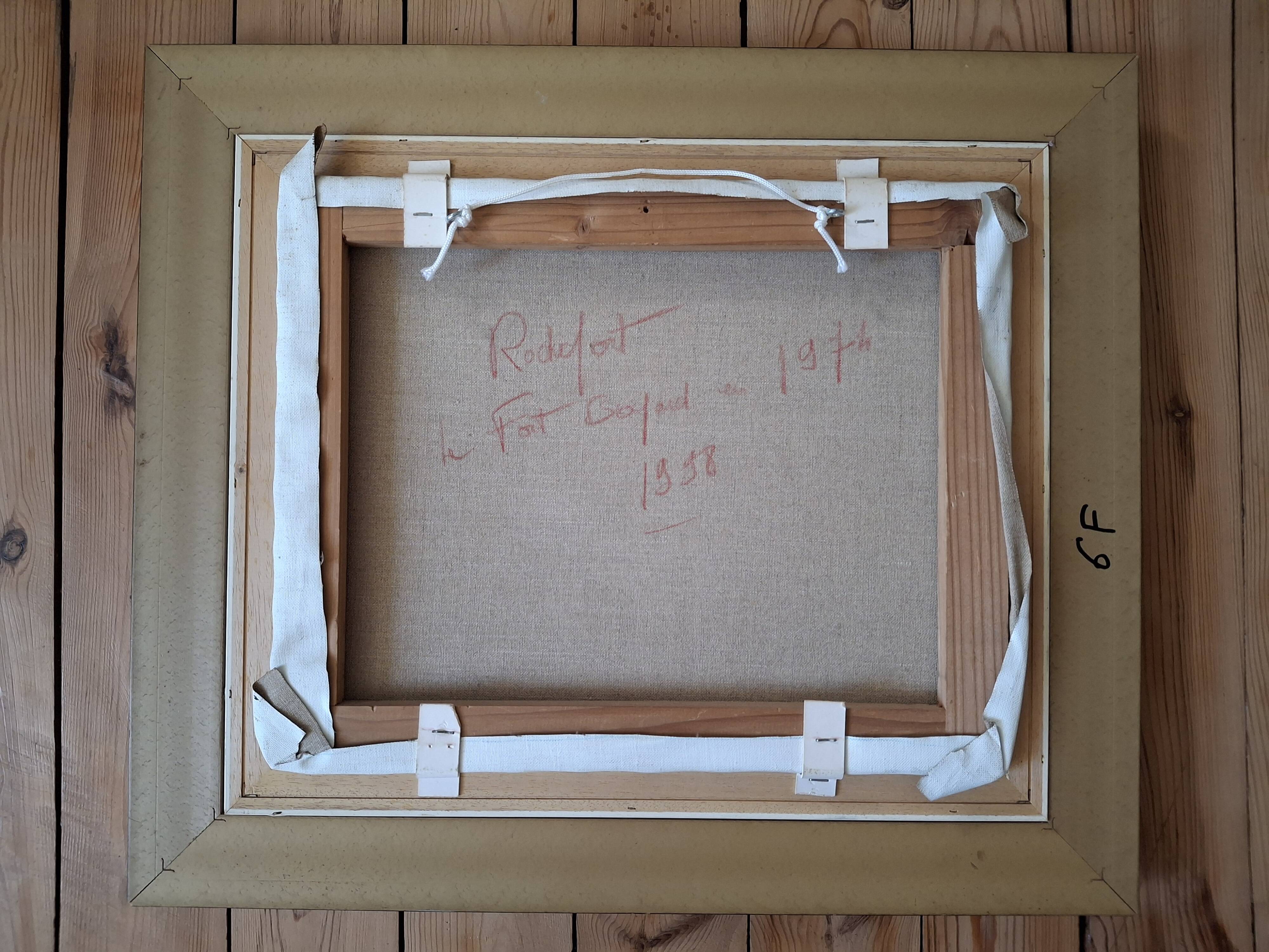 Oil on canvas by Roland Rochefort signed and framed Fort Boyard