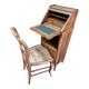 Set consisting of a small scriban desk and its antique chair.