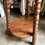 Sellette tripode en bois foncé