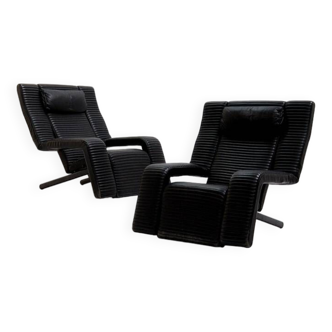 Set of Postmodern Reclining Loungechairs by G.P. Vitelli & T. Ammannati for Brunati Italy