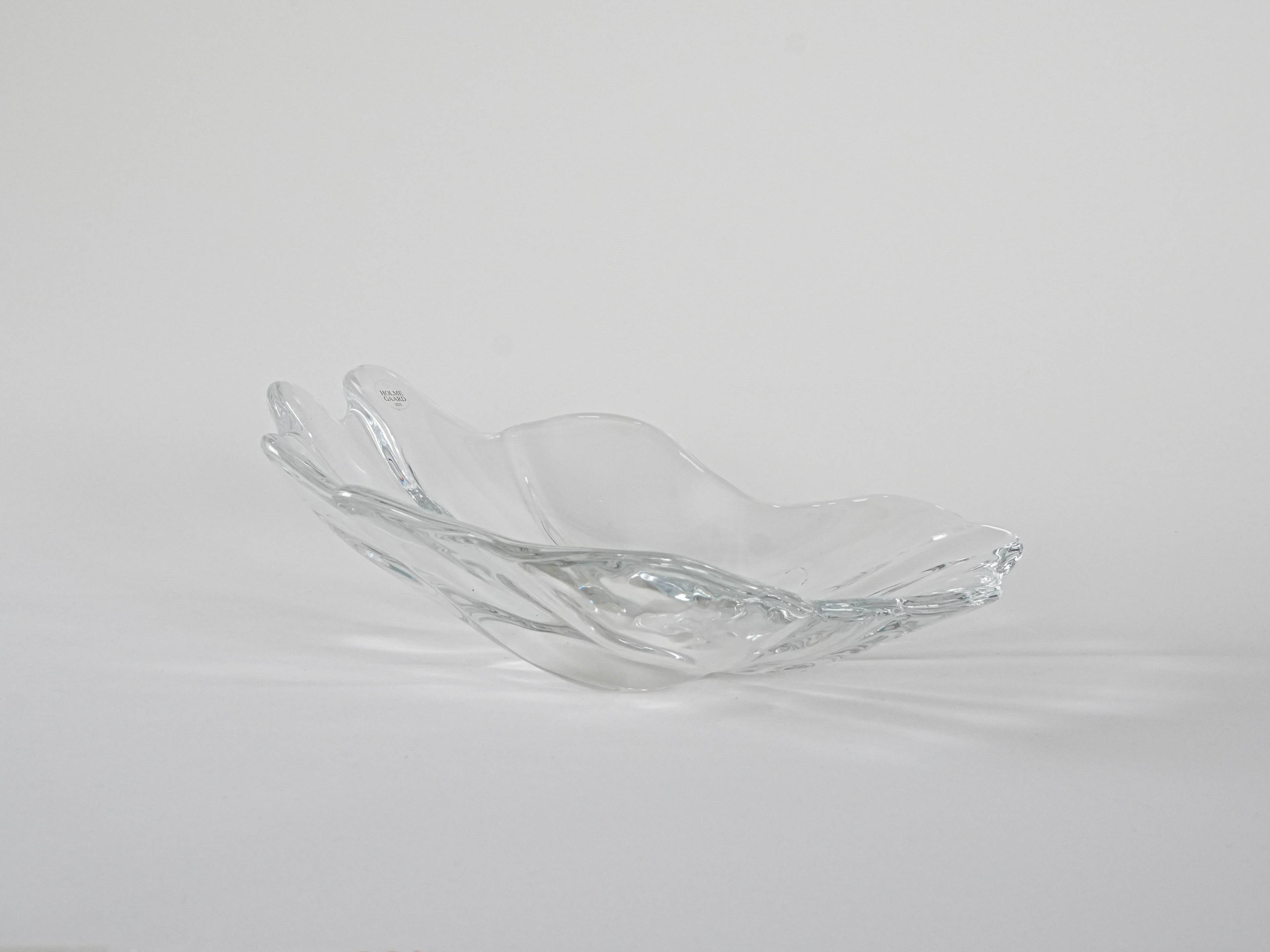 Plat danois en verre par Holmegaard, années 1970