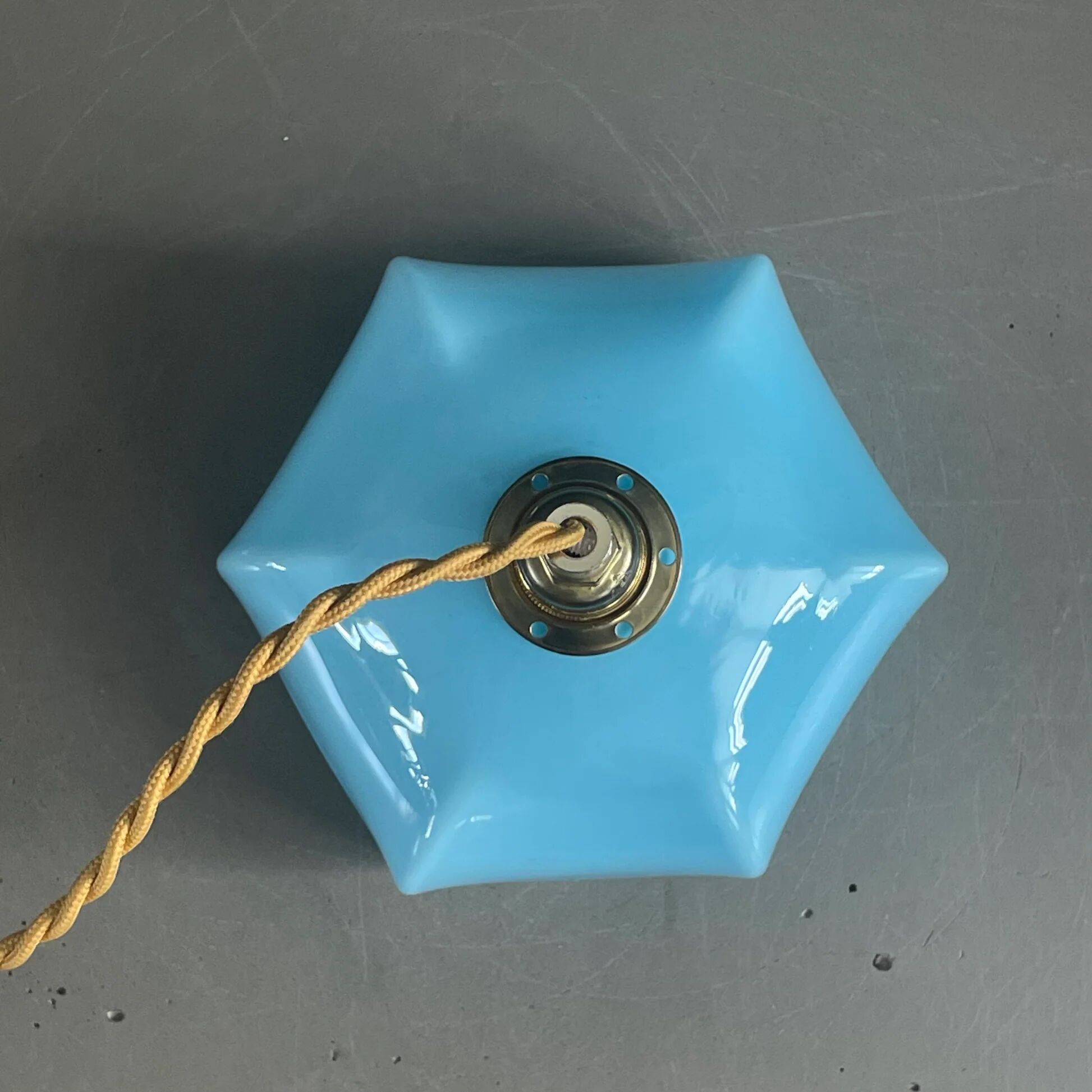 Blue glass lantern
