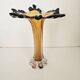 Large vintage amber glass art vase - Height 32cm