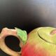 Vintage Apple Teapot in Barbotine – Retro / Cottagecore Decor
