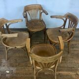 4 bistro armchairs in curved wood