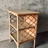 Rattan shelf on foot 1950/60
