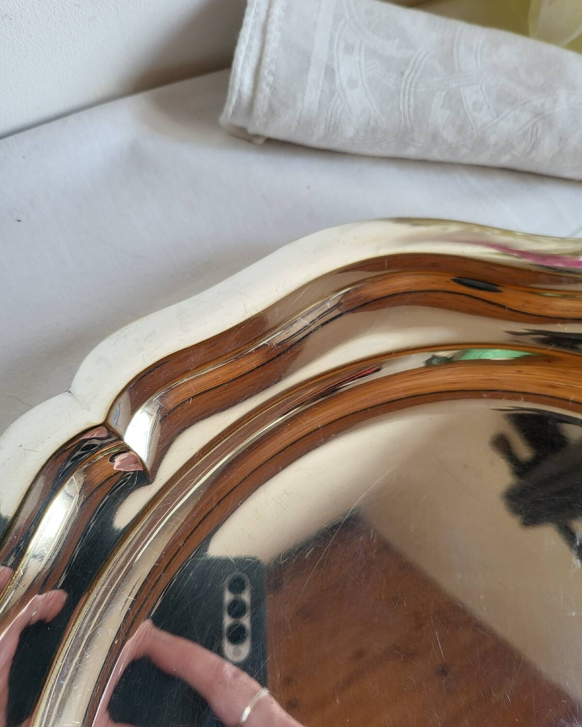 Plat de Service Rond en métal argenté Quist Alpacca