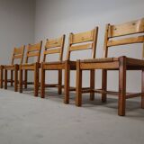 Set of 5 vintage chairs by Tage Poulsen for Gramrode Møbelfabrik, 1970's