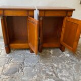 Pair of solid cherry bedside tables empire style