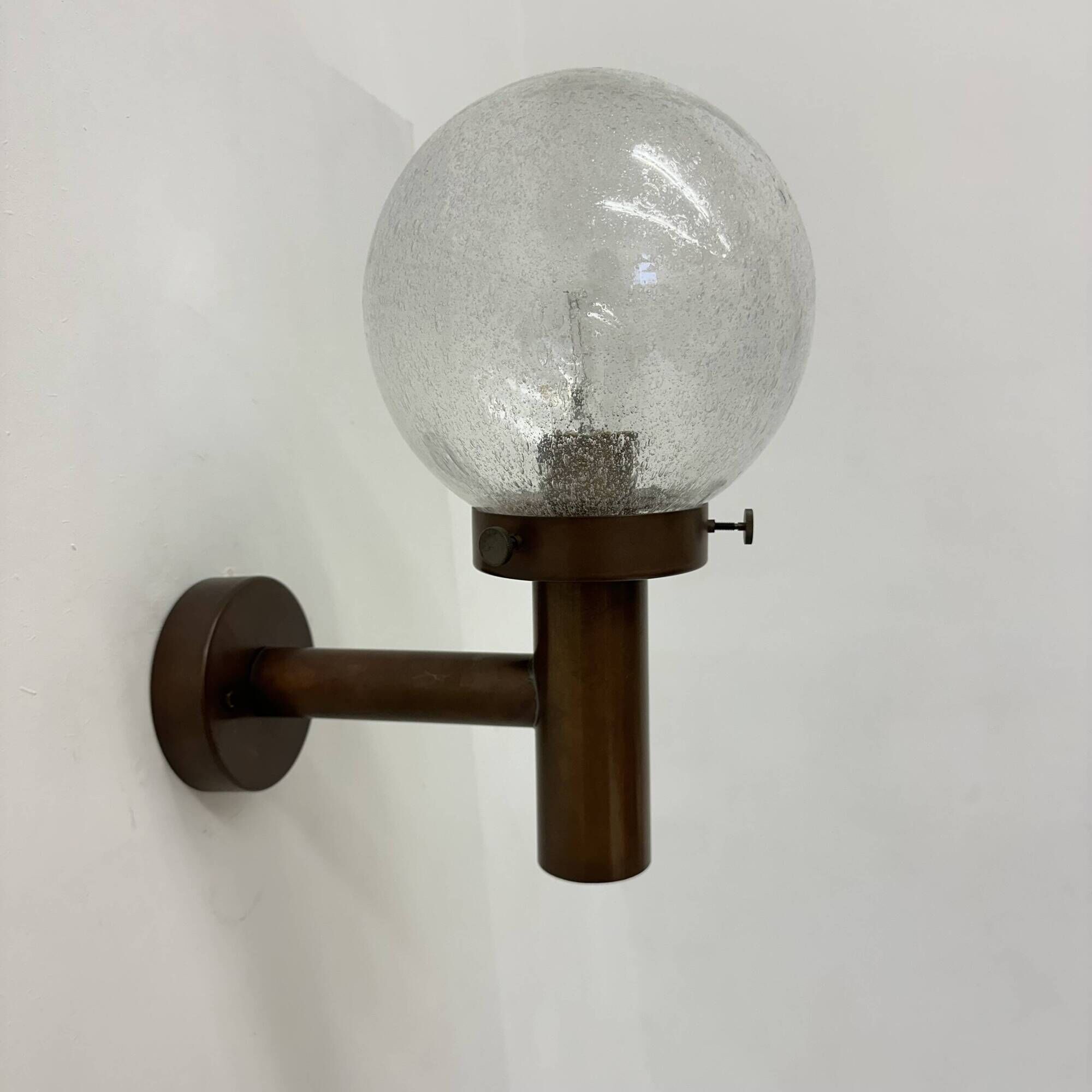 Set of 2 globe glass wall lamps sconces by Lisa Pape Sweden , 1970s