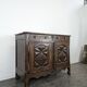 Buffet bas Louis XIII en chêne à pointes de diamant deux portes