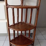 Old bamboo corner shelf measuring 92 cm high