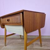 Danish Modern Teak Foldable Sewing Table, 1960s