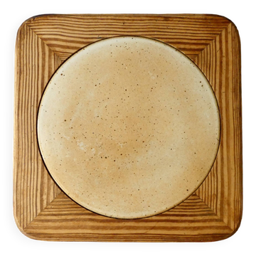 Dessous de plat en pin et en grès du Marais France, années 80