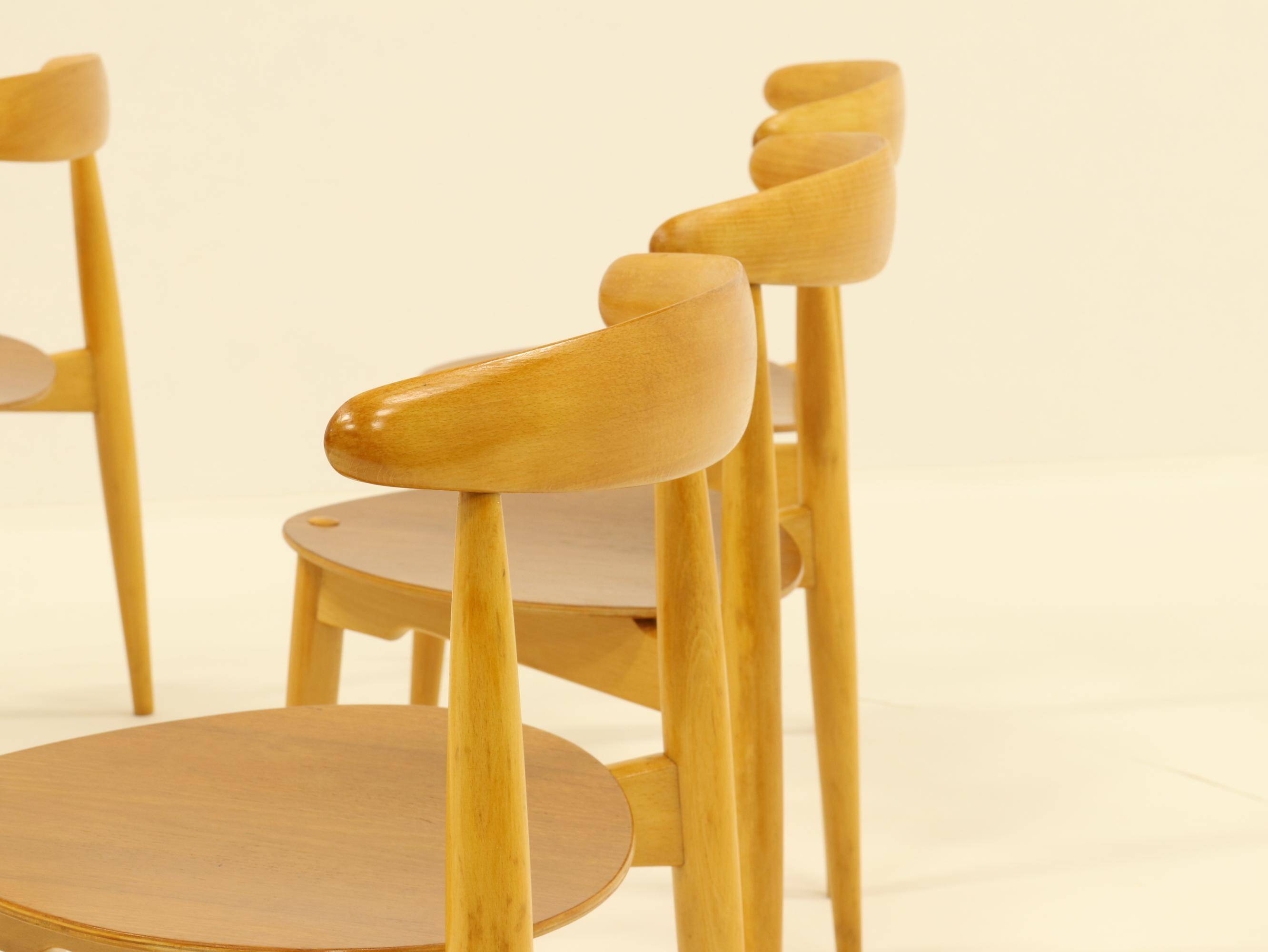 Heart dining set, designed by Hans Wegner for Fitz Hansen,  Denmark 1960s