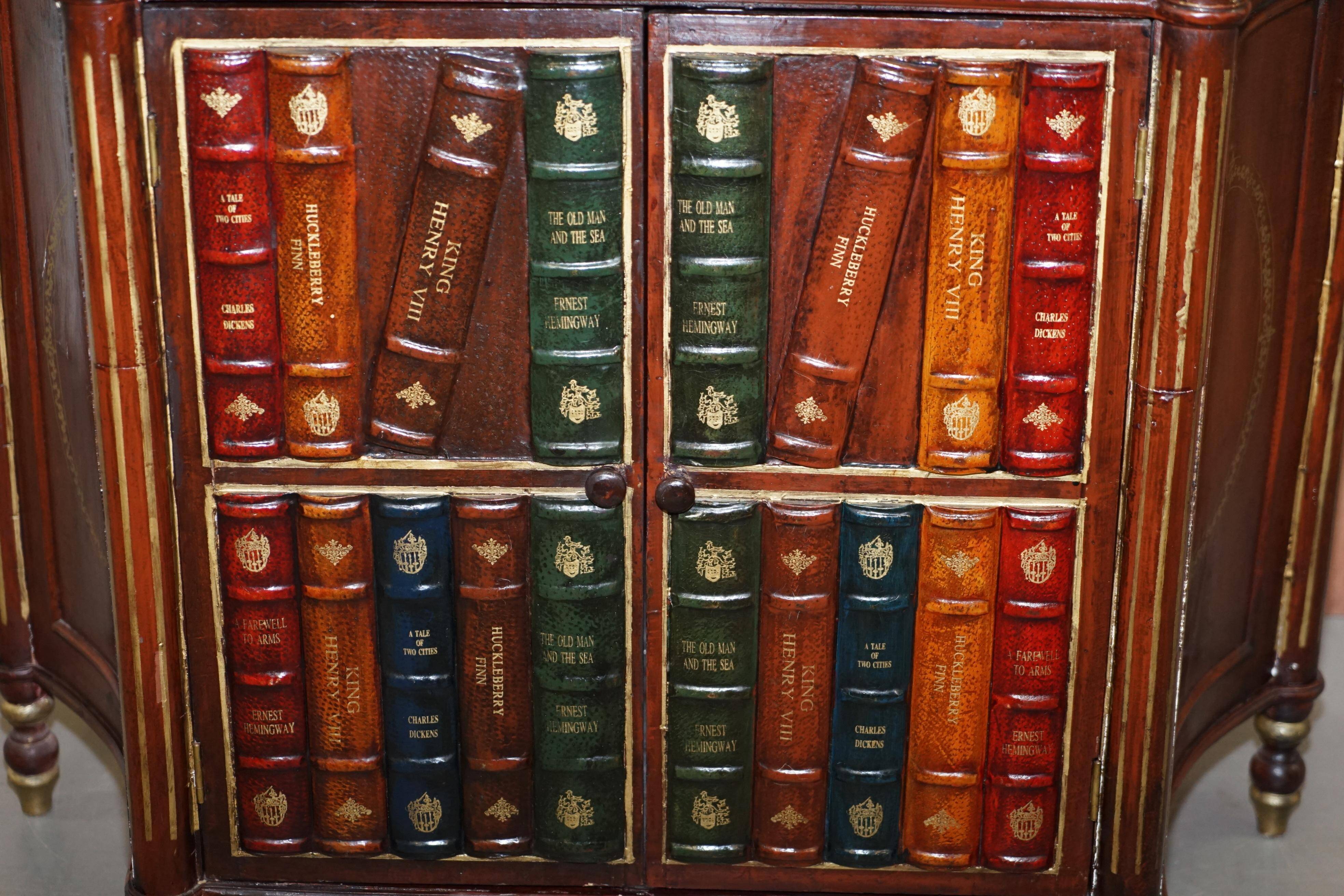 Vintage Victorian style library buffet with double drawers.