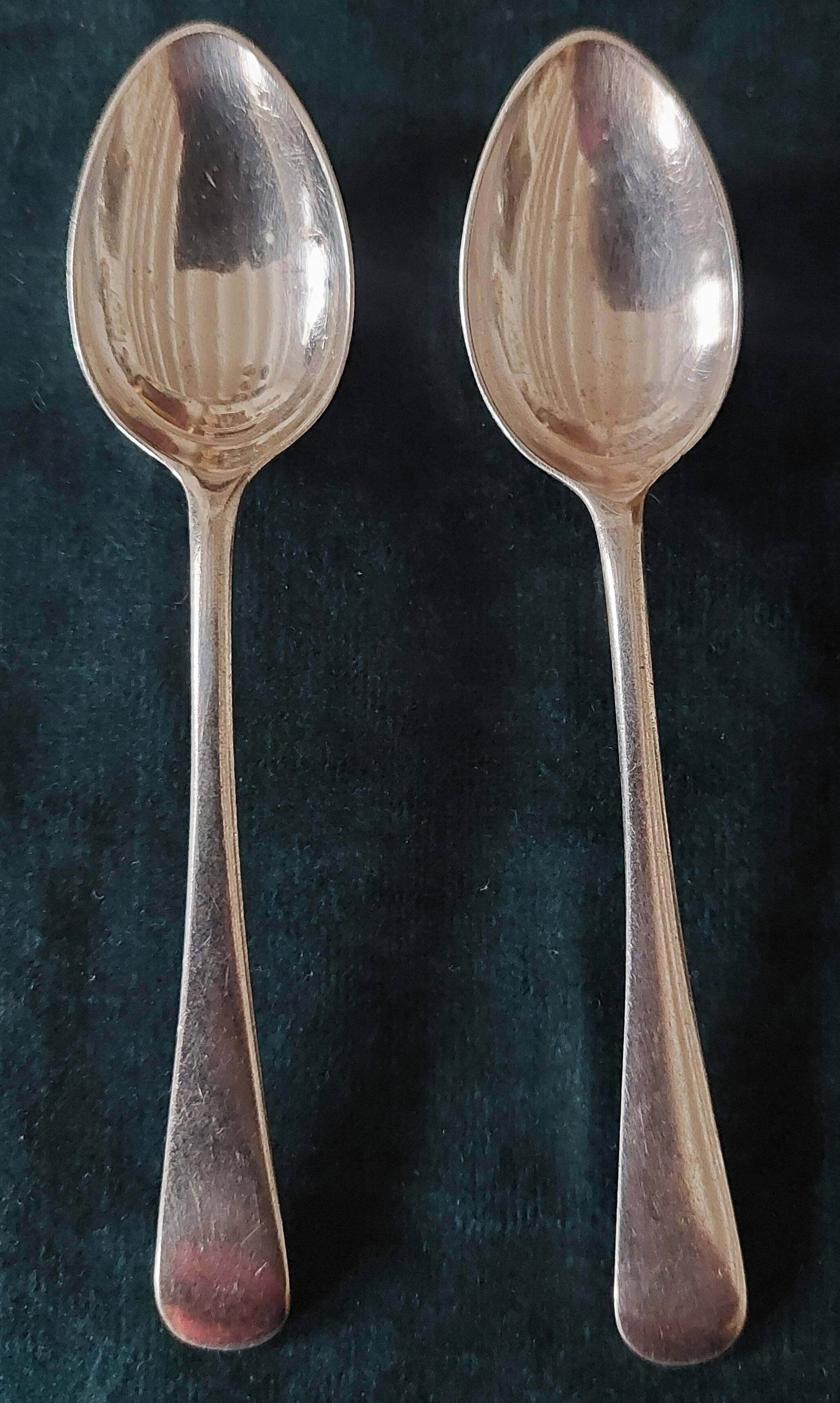 Pair of small silver-plated spoons