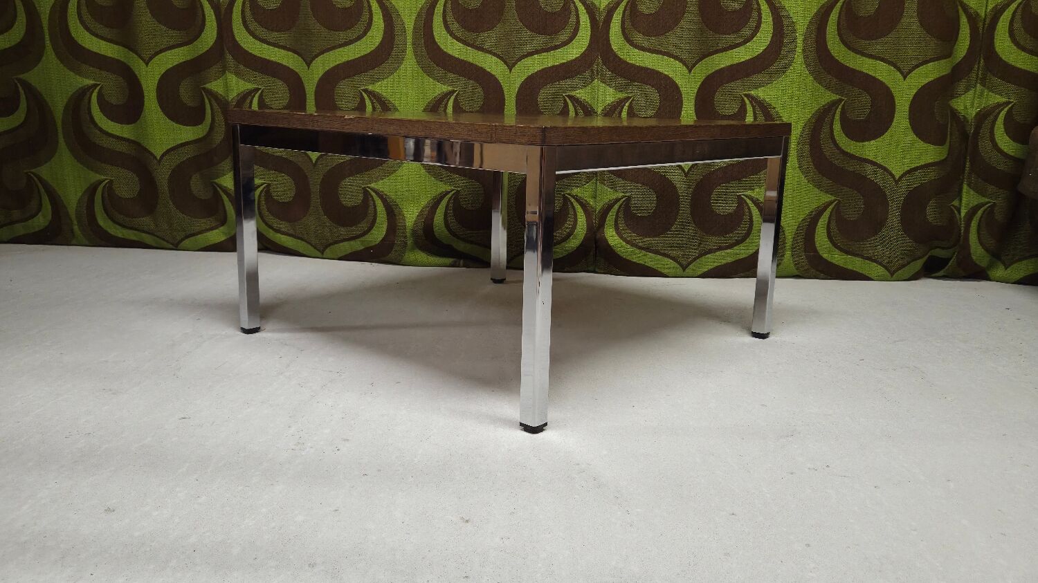 1970s vintage chrome coffee table.