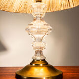 Lamp year 50, glass, brass and straw
