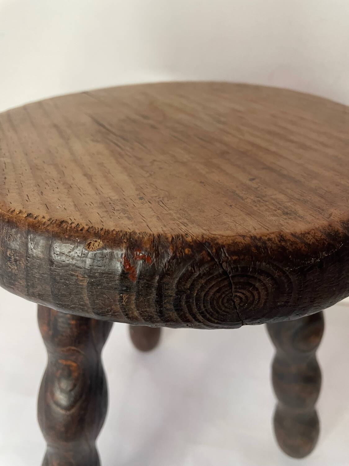 Brutalist wooden stool