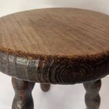 Brutalist wooden stool