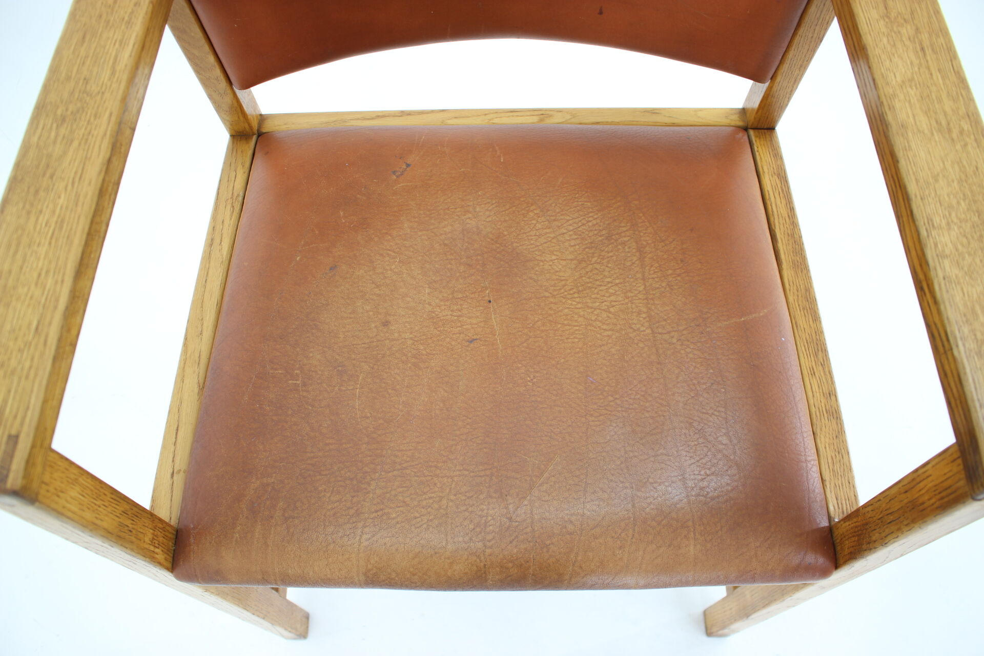 1960s Borge Mogensen Oak and Leather Desk Chair, Denmark
